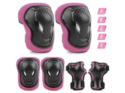 Conjunto de protetores de joelho infantil, 6 peças ajustáveis para skate, patins, ciclismo
