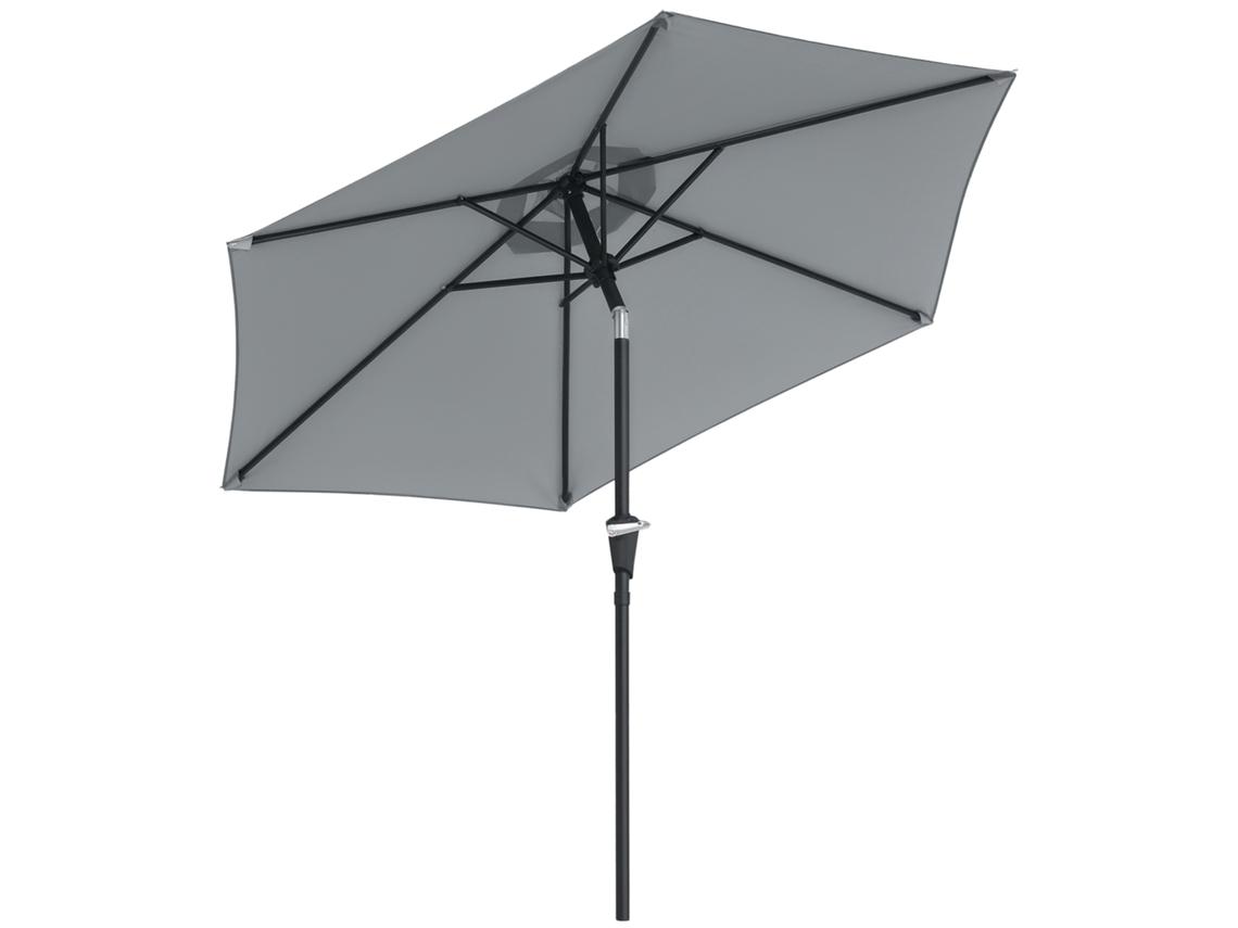 Guarda-sol Hexagonal S/MARCA, reto, inclinável, Ø 2,3m, cinza