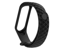 Pulseira De Silicone Com Textura De Diamante Para Xiaomi 3/4, Comprimento Da Pulseira: 23 Cm (branca)