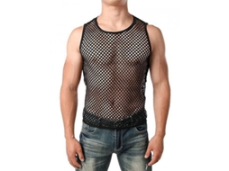 2026 camiseta de Malla Transparente para Hombre Manga Corta Sexy Moda para Fiesta Y Club Talla Asiática Nvr M Negro 1