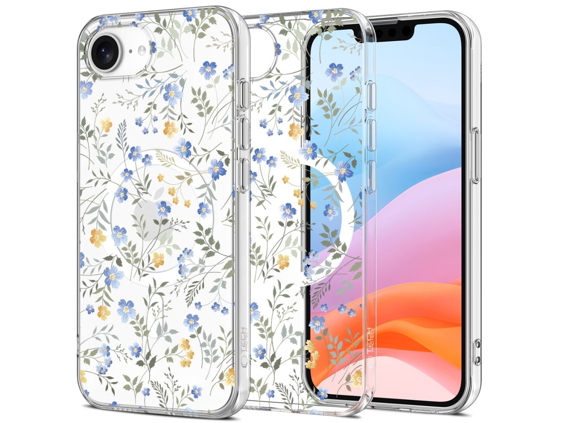 Capa TECH PROTECT Flexair Para Iphone 16e Para Magsafe Spring Flowers Única