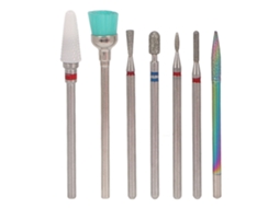 7pcs Brocas Rotativas De Cerâmica Para Lixadeira De Unhas, Remoção De Cutículas, Polimento E Modelagem, Portátil Para Salão E Casa