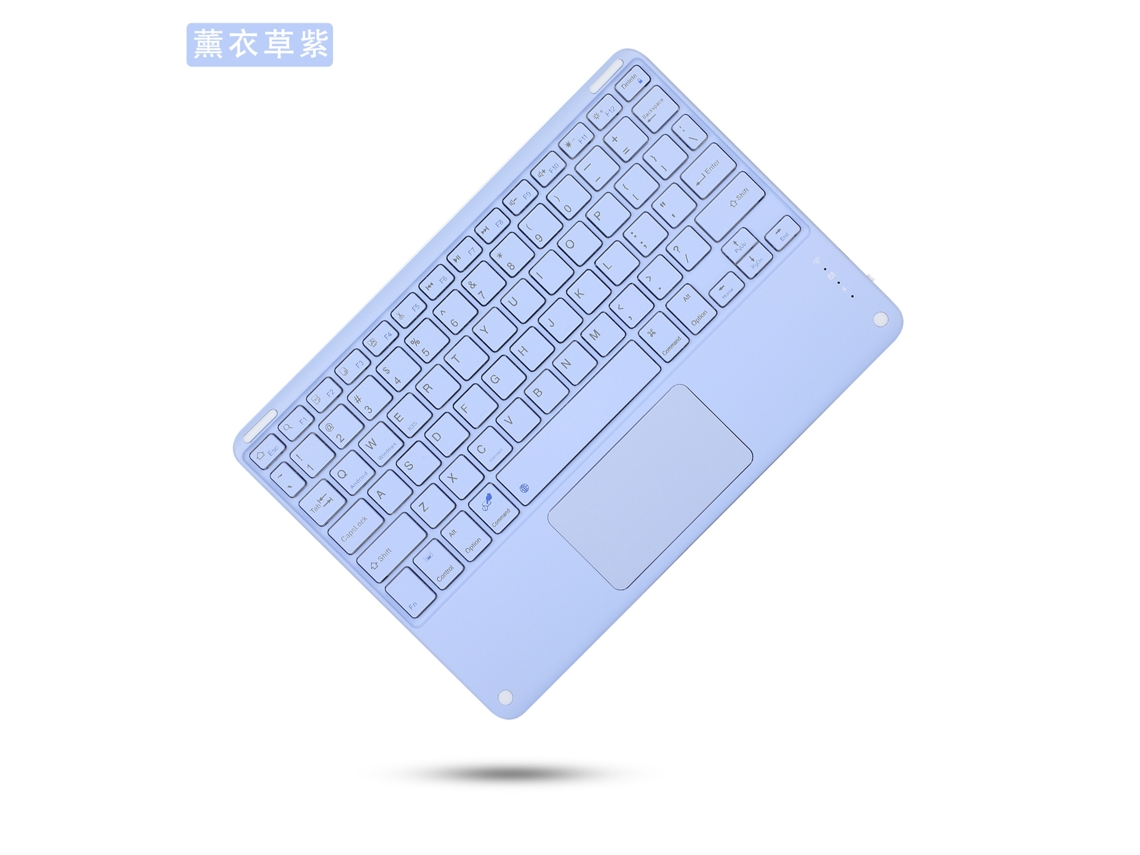 Teclado Bluetooth De 10 Polegadas, Teclas Quadradas, Compatível Com Ipad, Lenovo, Huawei E Xiaomi, Toque Magnético Sem Fio, Roxo Claro. Yunzii