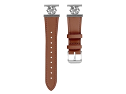 Lurelia Pulseira De Relógio Garmin Vivoactive 3 Music Com Padrão Floral Em Couro Bovino Genuíno E Alça Ajustável Da Brown
