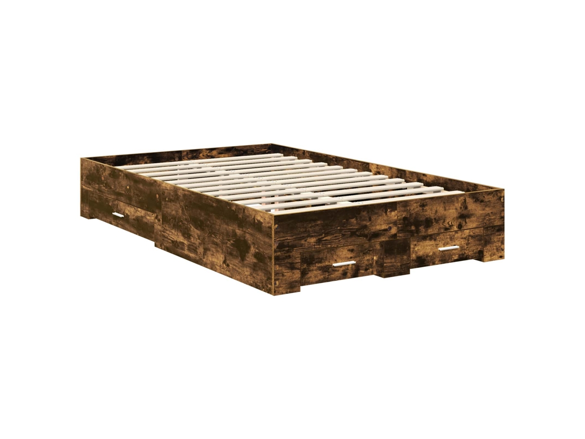 Estrutura da Cama com Cabeceira Carvalho Defumado 120x200 cm MAISON EXCLUSIVE
