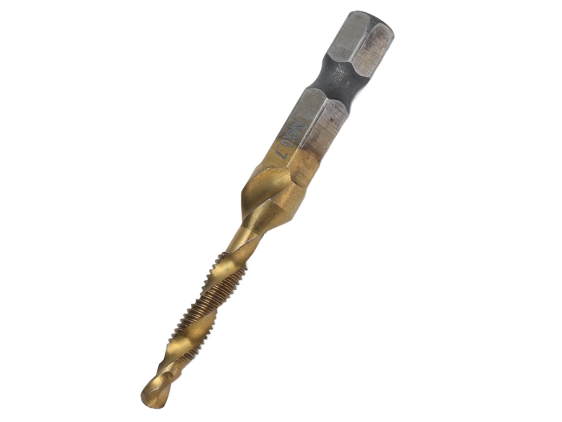Macho De Rosca Titânio Com Haste Hexagonal E Ranhura Espiral Para Furadeiras Manuais Madeira M4