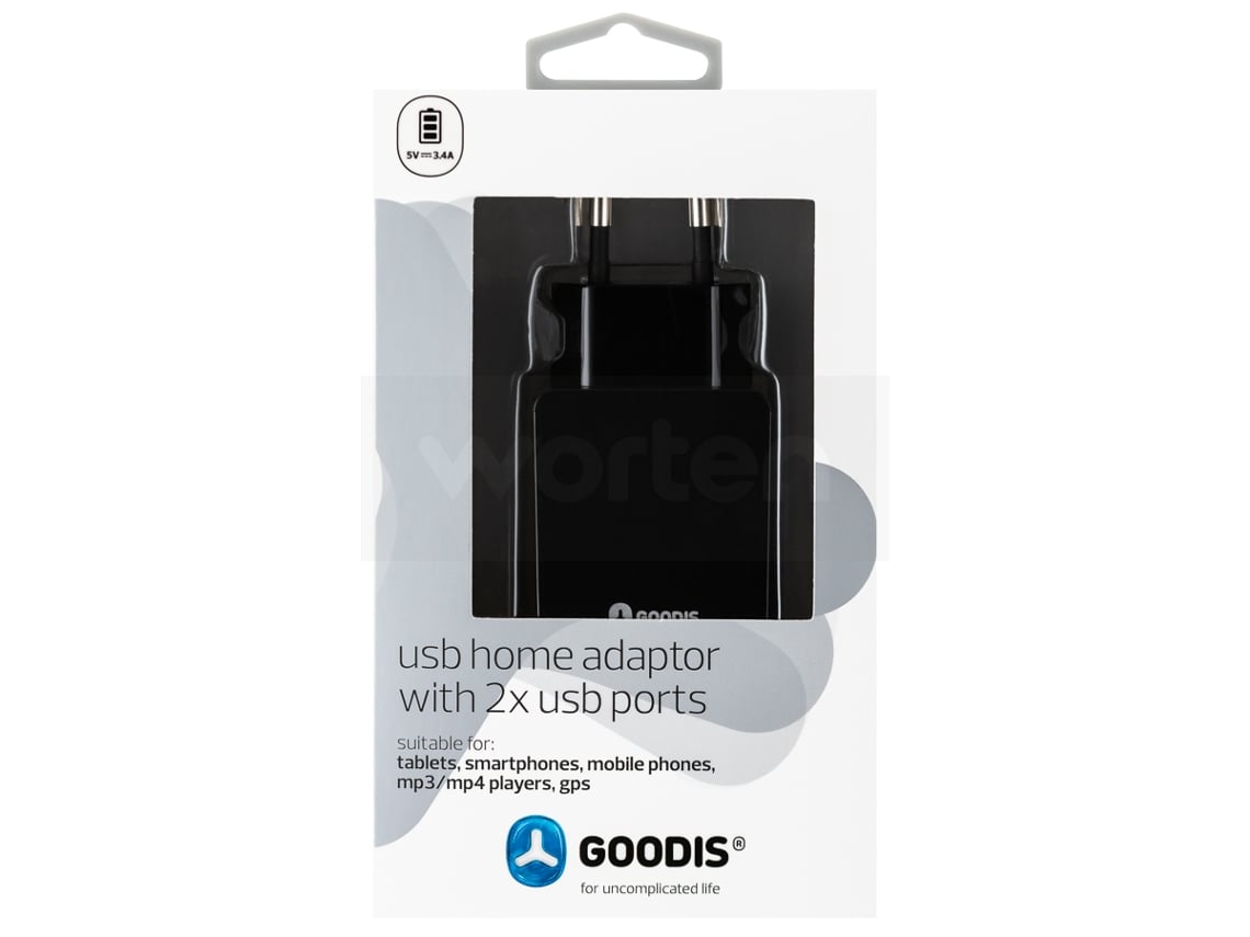 Adaptador GOODIS Viagem (Universal - USB - Preto)