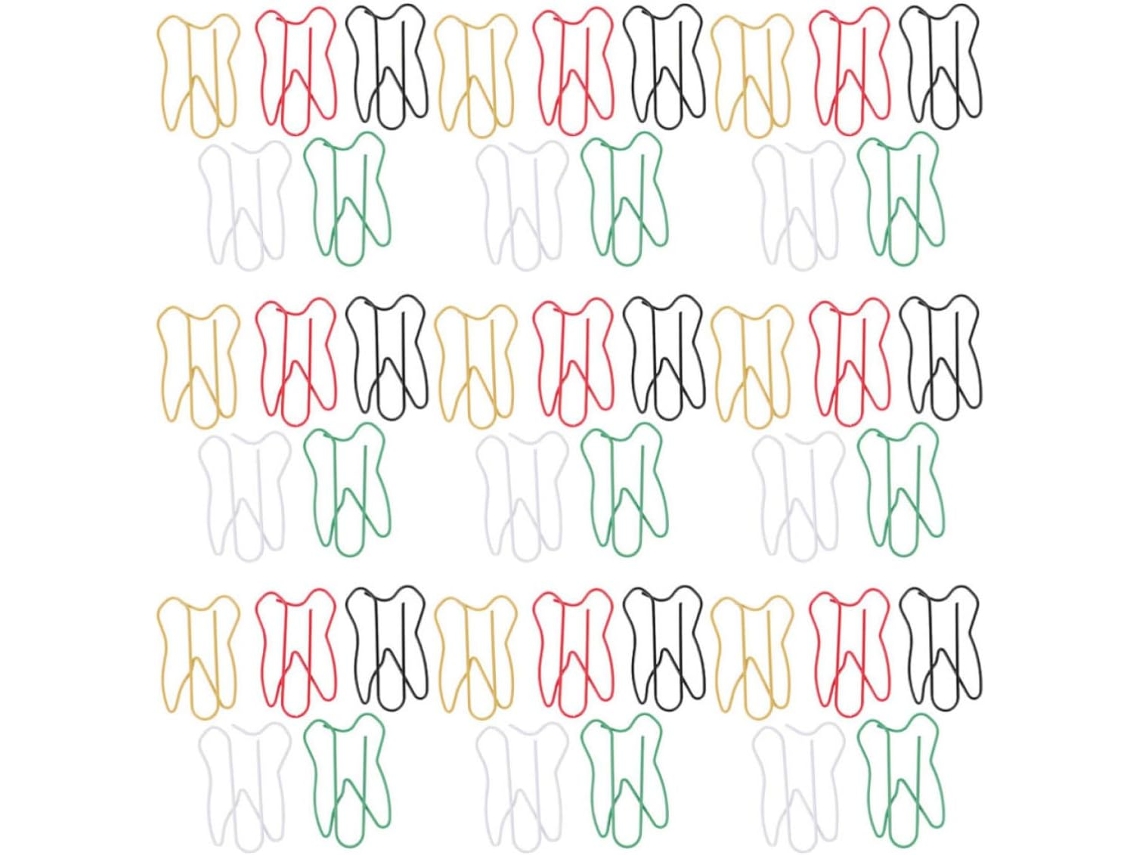 Clips genéricos para documentos e convites, 60 unidades, design com dentes variados, para artigos de papelaria e suprimentos.