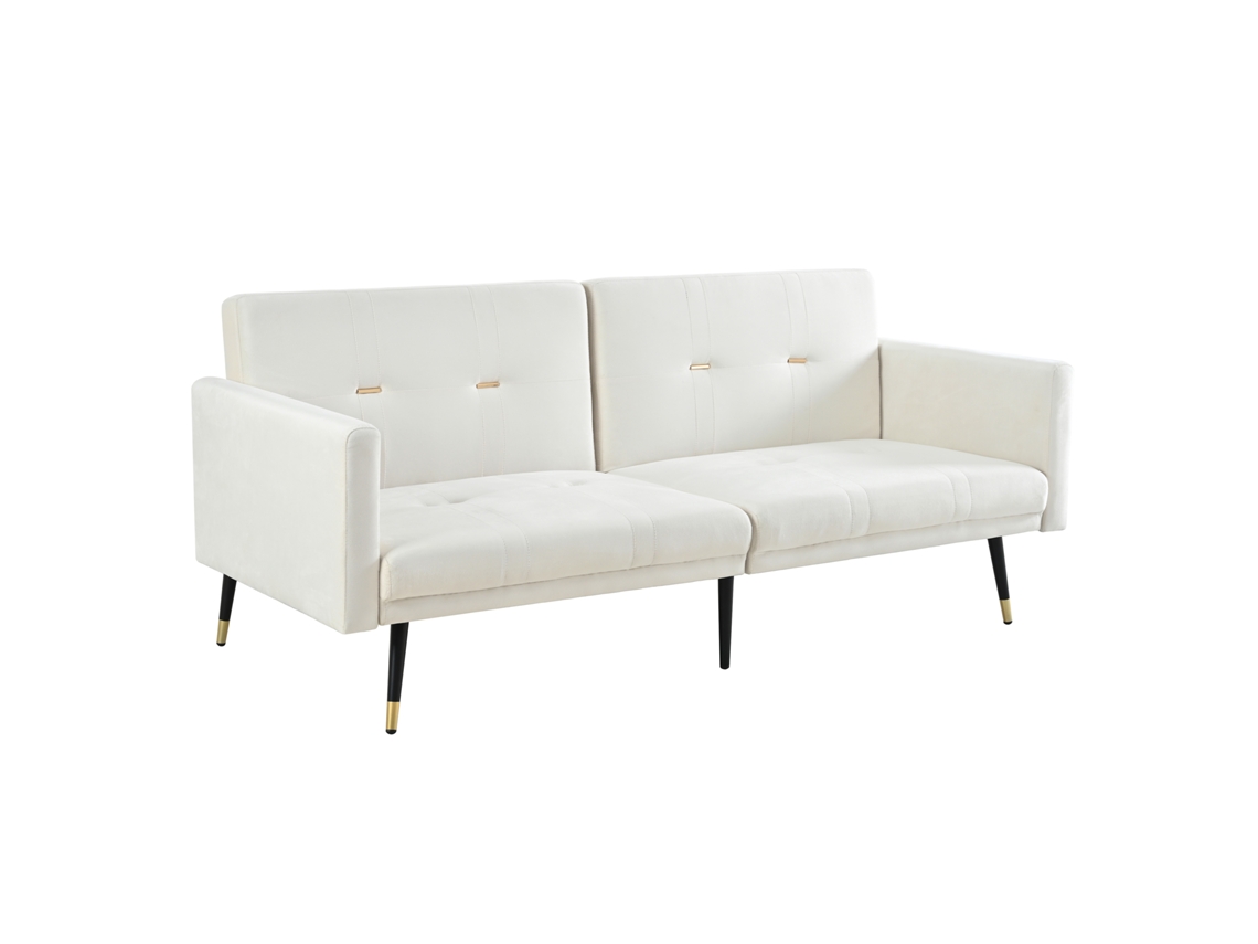 Sofá modular 2 lugares em Veludo, com chaise longue, antiderrapante, apoios ergonômicos ORBITRA COMMERCE