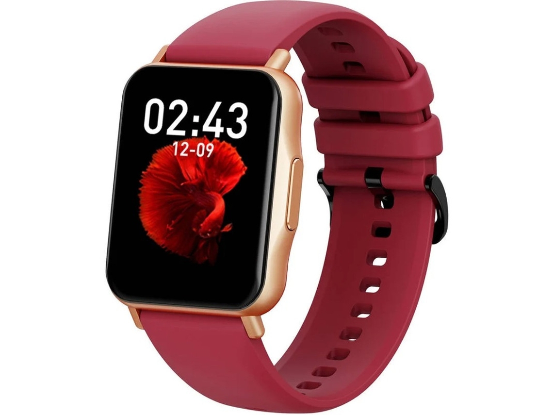 Relógio Inteligente Fitness Hifit 1.7 Tela Touch Monitor de Som Frequência Cardíaca Prova Dágua Ip67 25 Modos Esportivos Ios Android Vermelho Bestvite