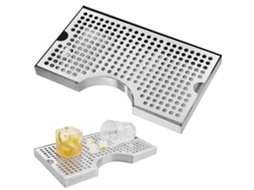 VEVOR Kegerator Beer Drip Tray 304 Bandejas de Barril de Aço Inoxidável com Almofadas Antiderrapantes