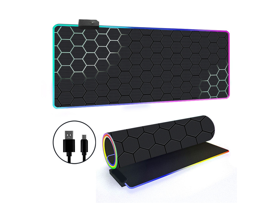 Mousepad Com 14 Modos De Iluminação Rgb E Base Antiderrapante Brilvibera (estilo 6, 4009003mm)