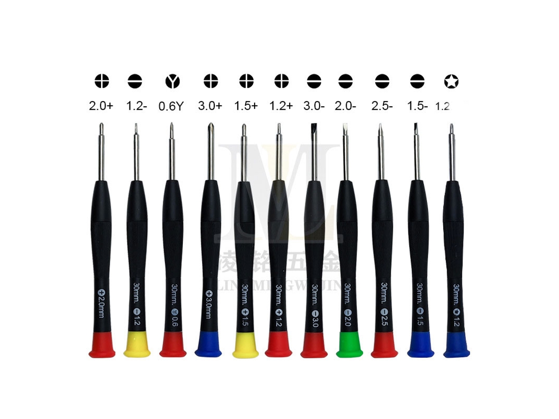 Conjunto de 11 mini chaves magnéticas para óculos com pontas Phillips, ideais para relógios, óculos de grau, joias e computadores.