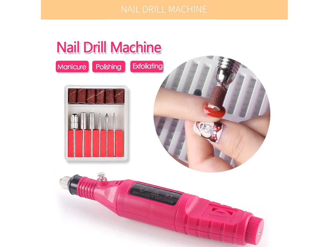 Kit De Unhas Artísticas Com Secador, Furadeira, Pinceis, Lápis De Pontos, Fitas E Acessórios Usb Para Manicure