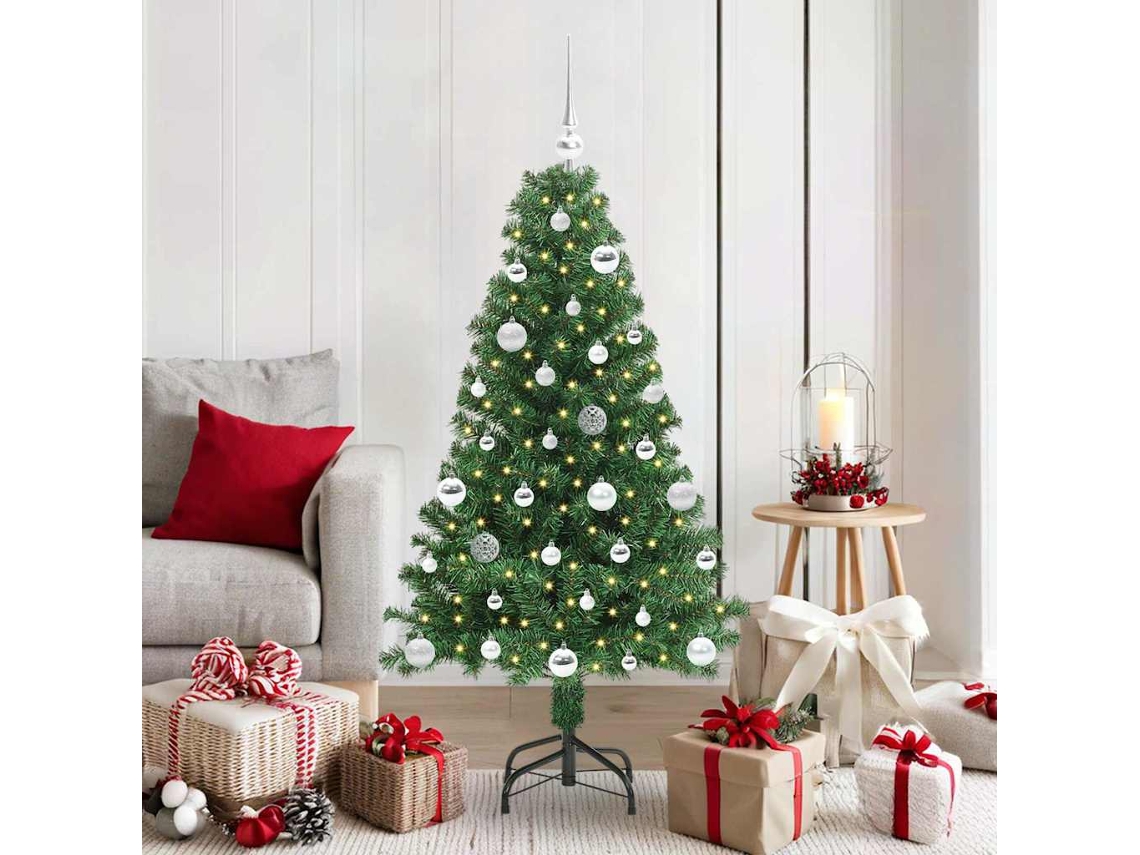 Vidaxl Árvore De Natal Artificial Verde 150 Cm Pvc, Aço E Plástico