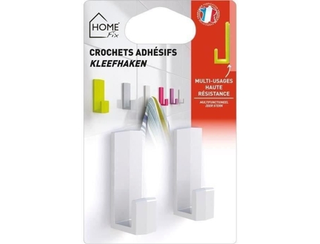 Gancho Adesivo Fun Branco Grande Conjunto De 2 Home Fix