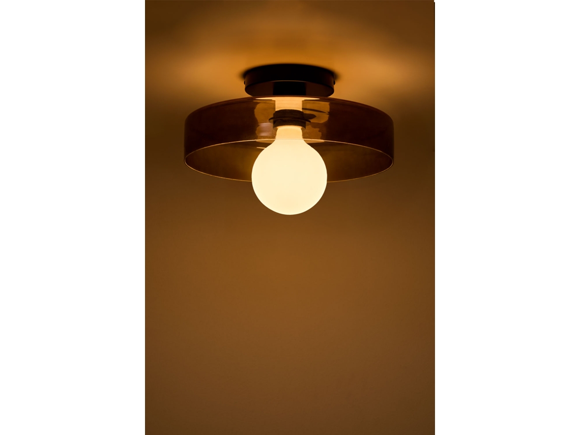 Luminária De Teto De Vidro Jaxal Vidro Castanho Fumado Ø35 Cm Sklum