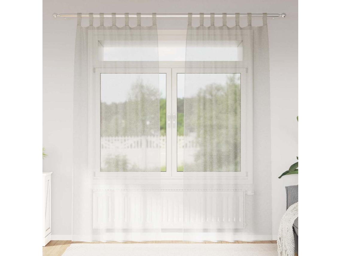 Vidaxl Cortina De Voile 2 Unid. Creme 225 X 140 Cm Poliéster