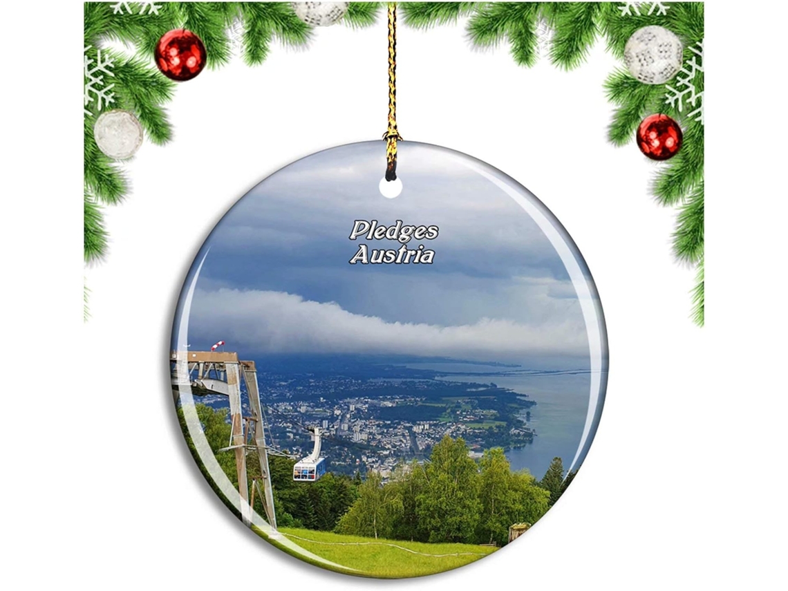 Vorarlberg Áustria Compromissos Enfeite de Árvore de Natal Pendente Coleção Viagem Cidade