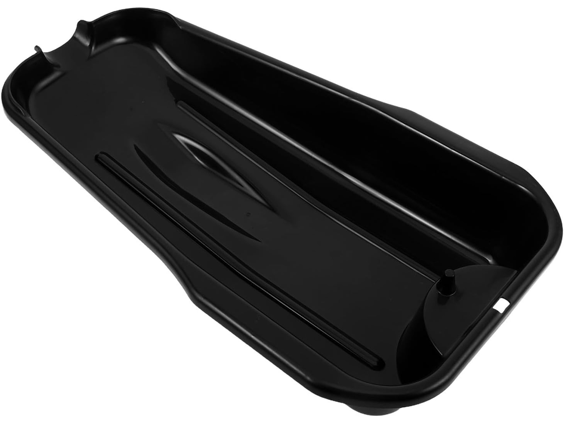 Bandeja de drenagem de óleo leve e Vazamento Prova, feita de plástico preto, para manutenção de carros.