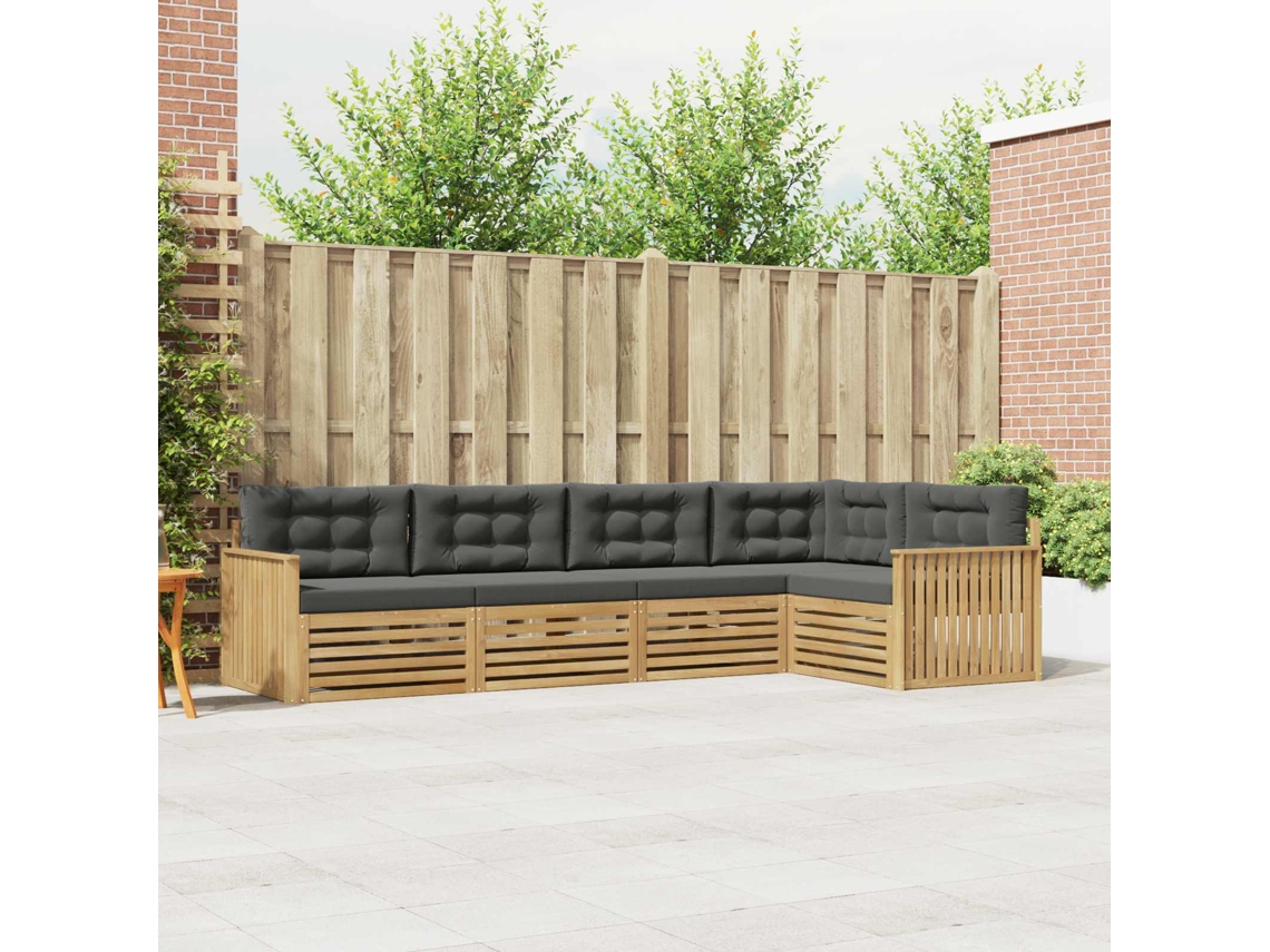 Vidaxl Conjunto De Sofás Para Exterior 5 Unid. Branco E Antracite