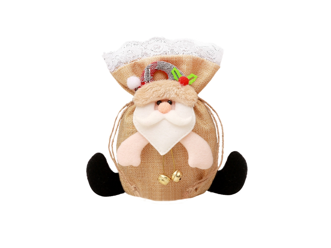 Laxiscreed Sacola De Natal De Maçã Para Crianças Com Laço E Pai Natal — Presente Natal