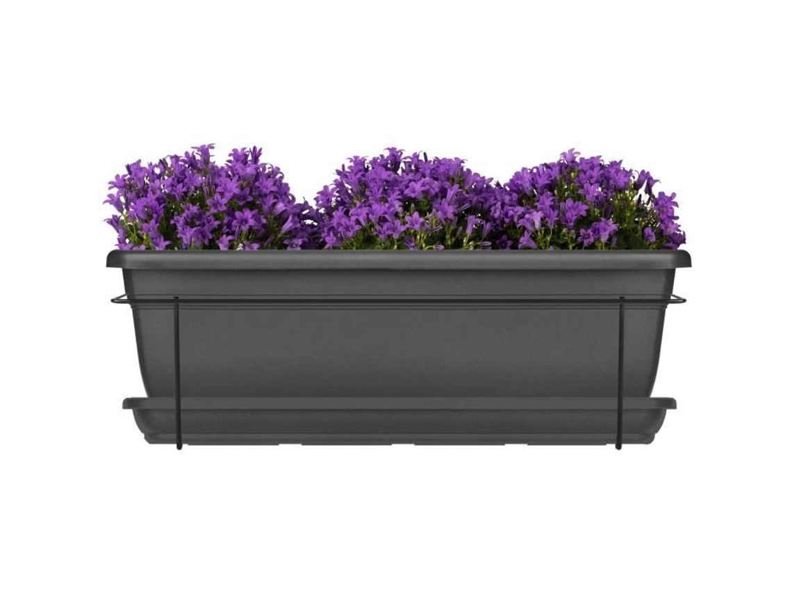 Kit plantador com suporte metálico e bandeja - GARDEN ID Relax - Anth. 50 cm - Reciclado e 100 reciclável - Volume para plantas