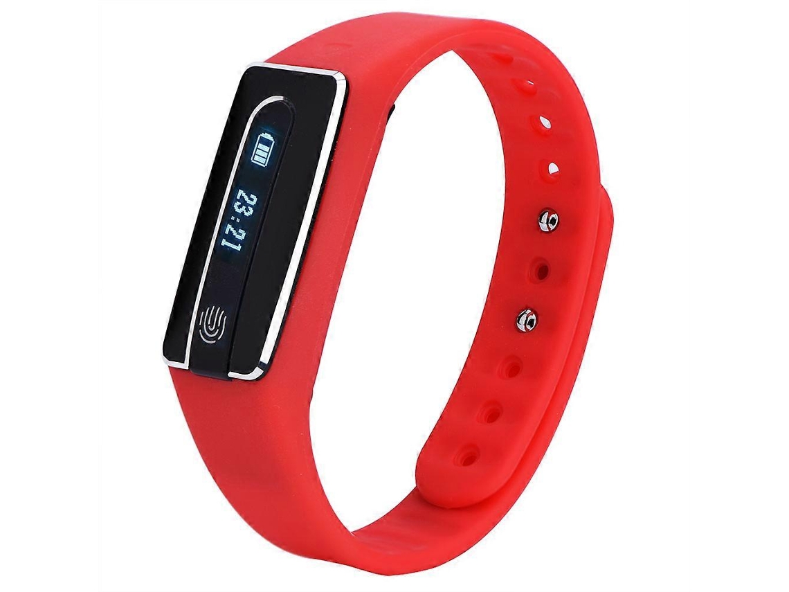 Pulseira Inteligente Com Bluetooth E Pedômetro, Monitor De Frequência Cardíaca, Vermelha Jinyubo Store