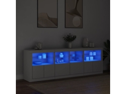 Vidaxl Aparador Com Luzes Led 202x37x67 Cm Branco