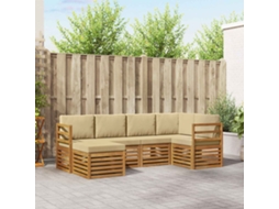 Vidaxl Conjunto De Sofás Para Exterior 6 Unid. Natural E Bege