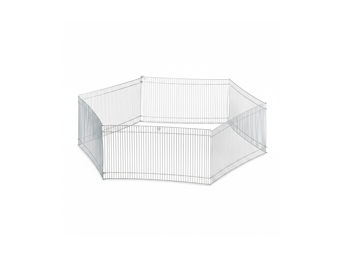 Recinto Para Pequenos Animais Relaxdays, 6 Elementos, Malha Fechada, Galvanizado, H 27cm, Prateado