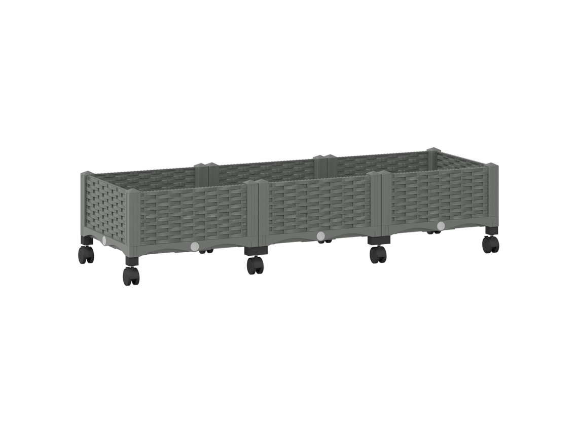 Conjunto 1 Vaso De Jardim Vidaxl Cinzento-claro Polipropileno (120 X 40 X 33 Cm)
