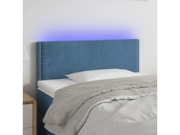 Cabecero de terciopelo con luces LED 100x5x78/88cm Azul Oscuro