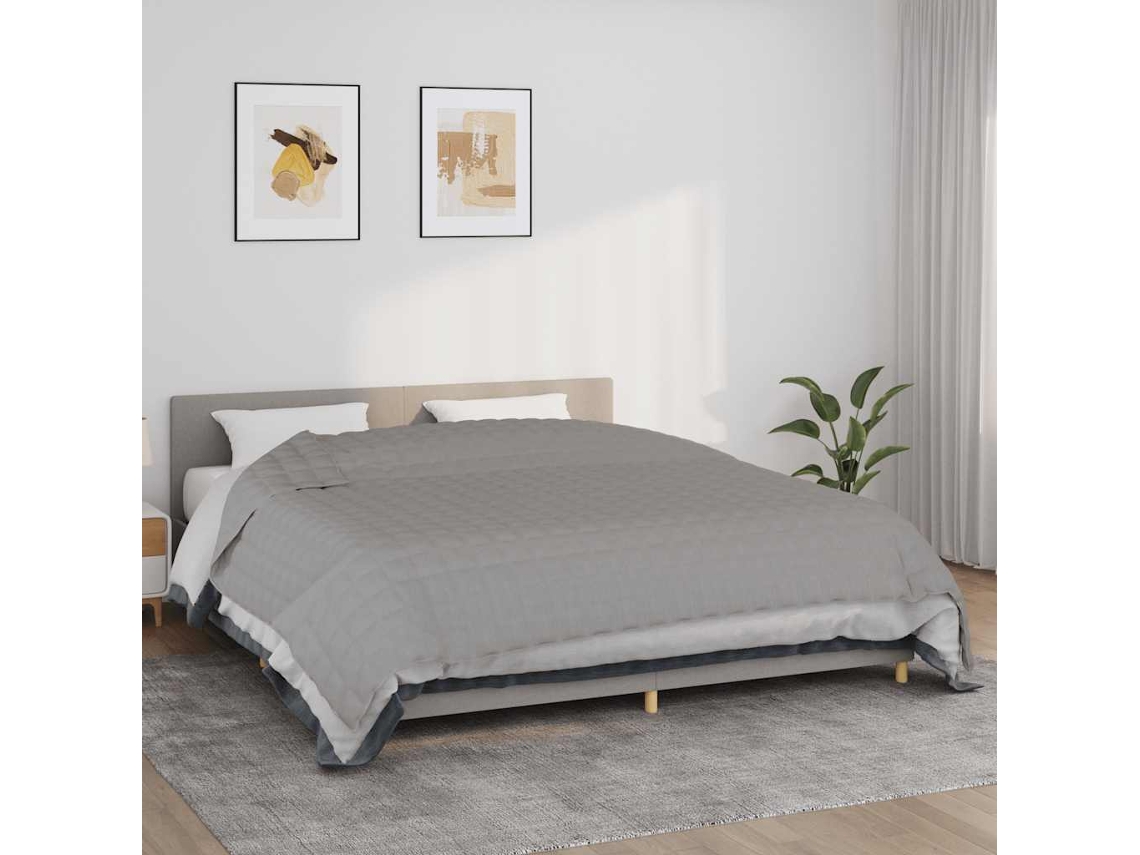 Vidaxl Manta Pesada 15 Kg 220x260 Cm Tecido Cinzento