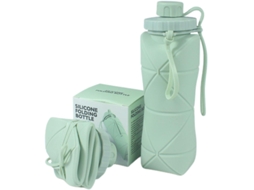 Garrafa Água Dobrável Silicone 600ml HENTEN HOME Verde