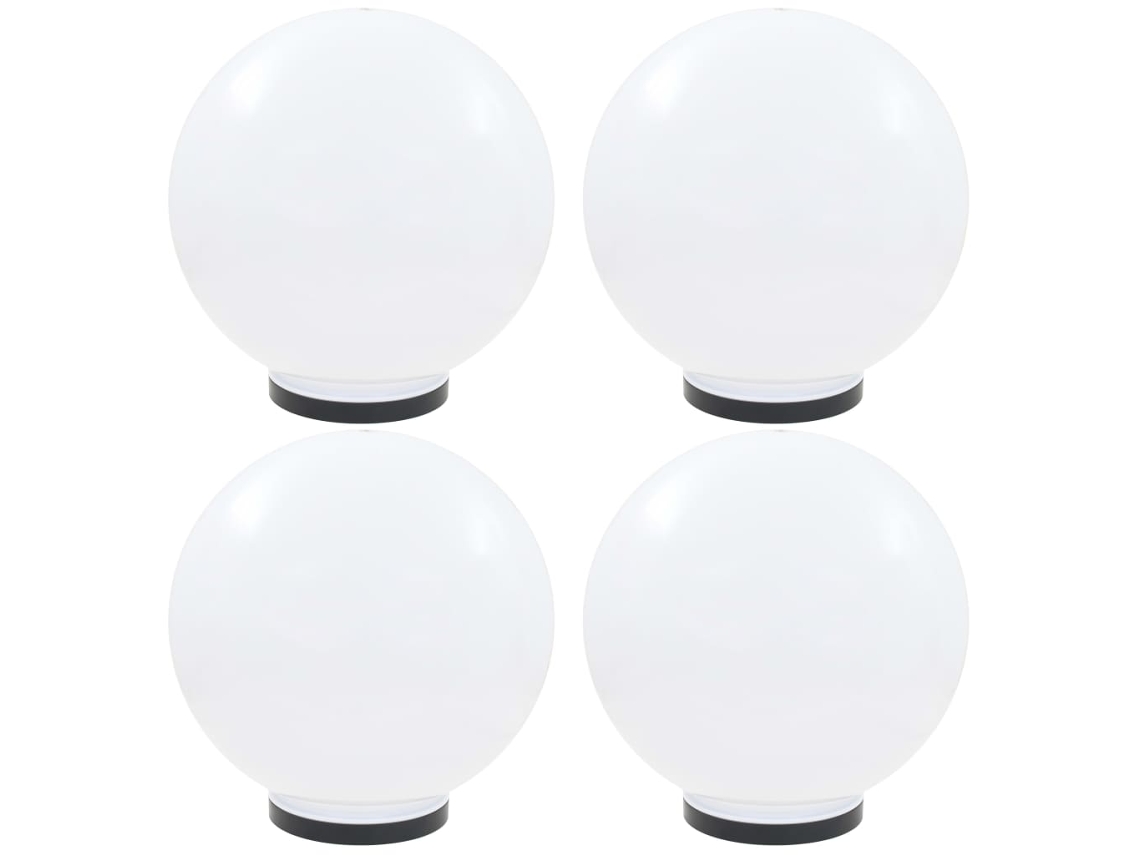 Vidaxl Candeeiros Esféricos Led 4 Pcs 40 Cm Pmma