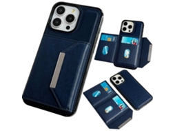 Suporte Casa Para Iphone 14 Pro Max Pele Sintética Azul