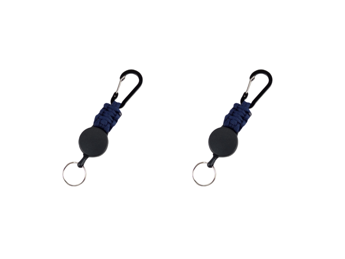 Chaveiro Retrátil Com Clipe De Cinto, Pacote Com 2 Navyblue