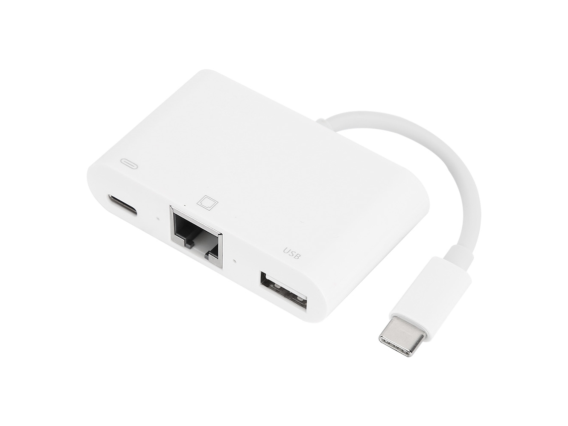 Adaptador Conversor (placa De Rede Externa Ethernet Type-c Para Rj45 100mbps)
