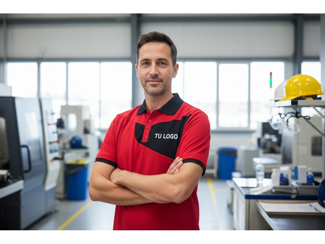 Polo De Manga Curta Pw2 – Construção Premium Para Conforto Vermelho E Preto / Gg