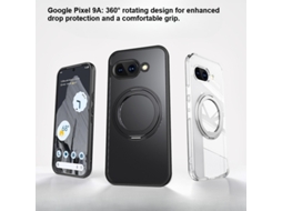 Capa Giratória 360° Para Celular Com Cobertura Total E Encaixe Magnético Para Google Chrome - Preto Ultratransparente - Pixel 10 Pro Xl
