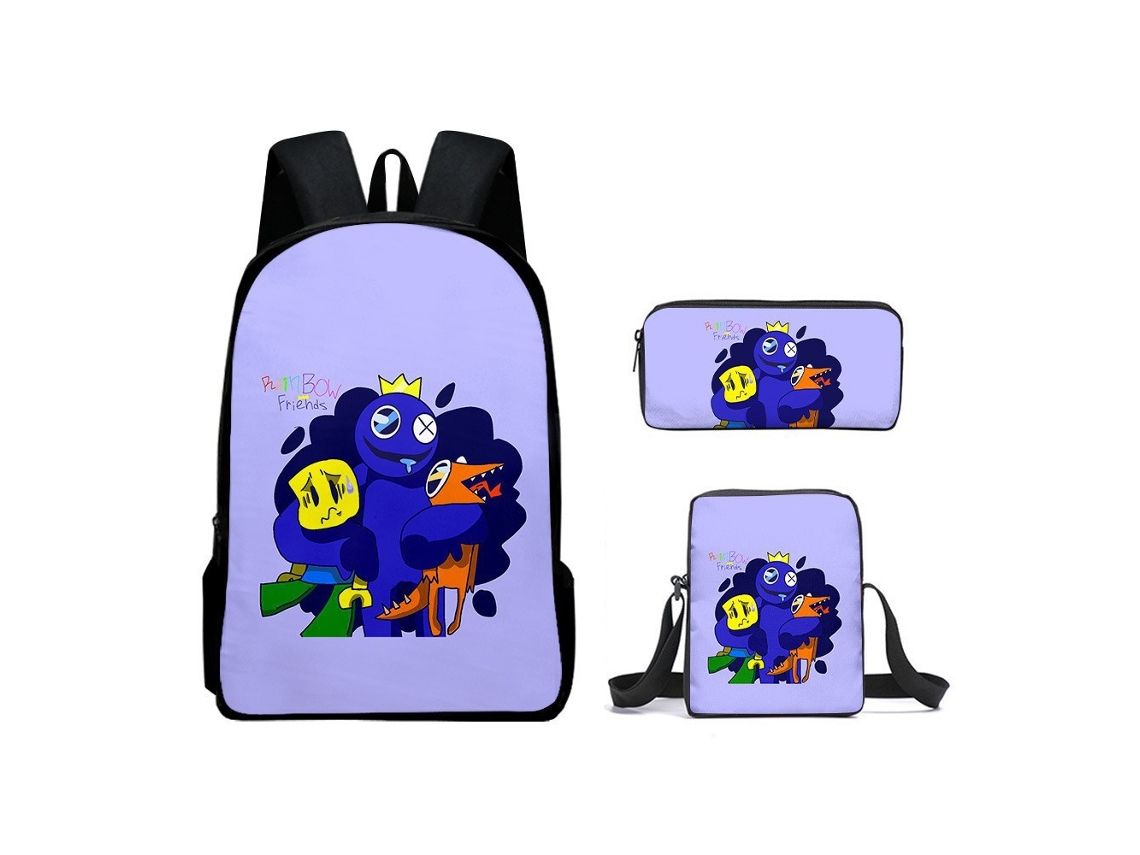 Conjunto De Mochila Infantil Com Estampa De Arco-íris E Três Peças: Mochila, Mochila De Refeição A Tiracolo E Estojo, Modelo L