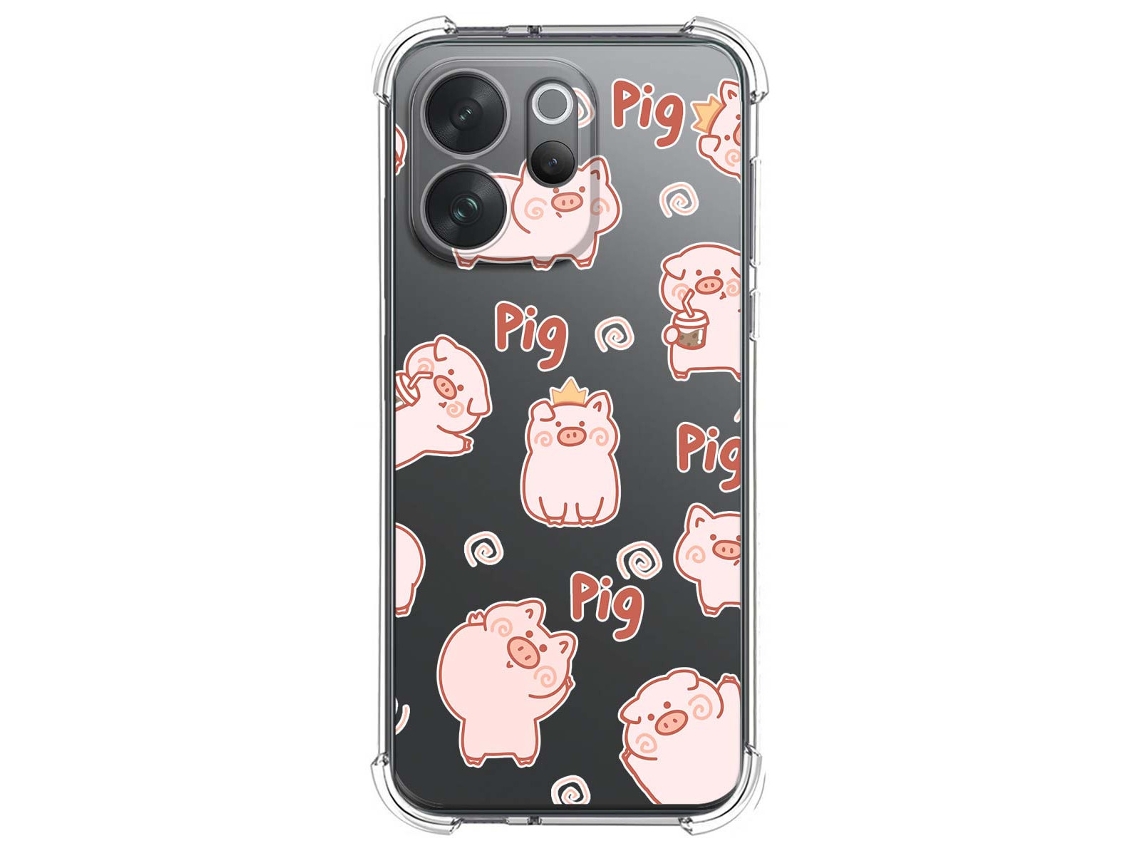 Capa Tumundosmartphone De Silicone À Prova De Choque Para Vivo V70 5g Com Estampa De Porquinho Em Desenho Animado