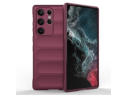 Capa Halinuia Para Samsung Galaxy S23 Ultra 5g Magic Shield Tpu Flanela Vermelho Vinho