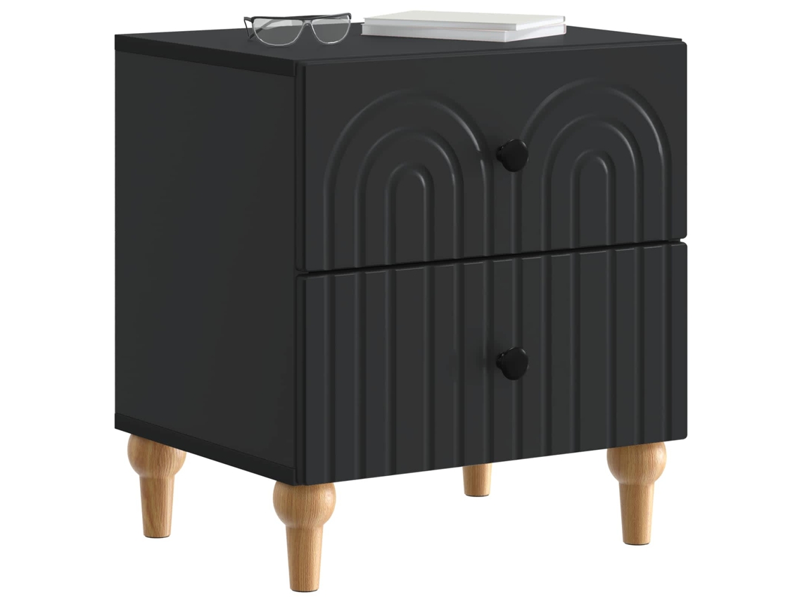 Armário de Cabeceira 2 Prateleiras Preto 43x34,5x48cm MAISON EXCLUSIVE