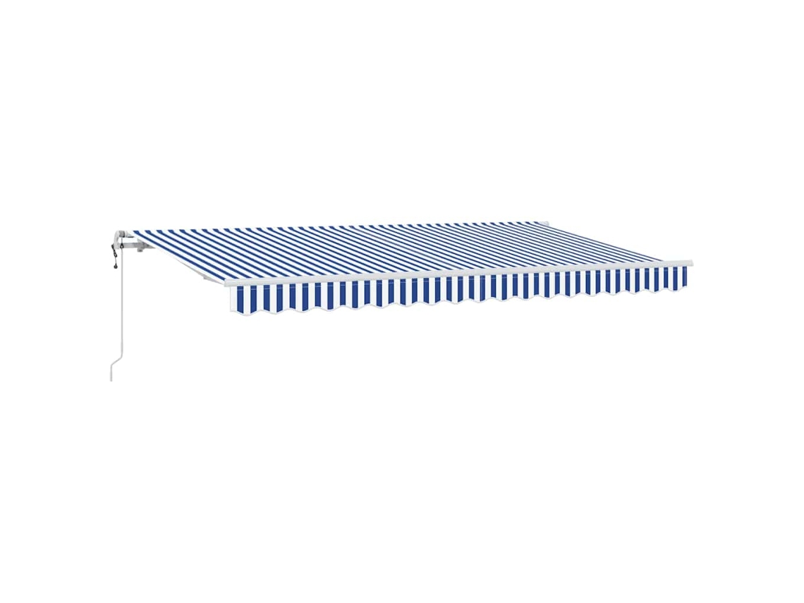Conjunto 1 Toldo Retrátil Vidaxl Azul Tecido (350 X 200 Cm)
