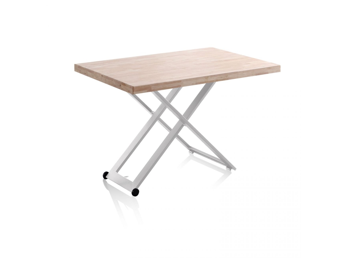 Mesa de centro elevatória Lada Branco - Carvalho 120 x 76 x 80 cm