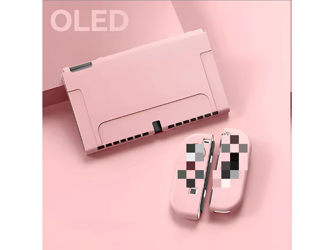 Capa Protetora De Silicone Macio Com Revestimento Dividido Rosa Para Console De Jogos Nintendo Switch Oled E Capa Para Controle Joy Con SUNNY SPACES