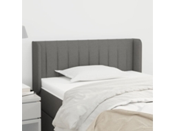 Vidaxl Cabeceira De Cama C/ Abas Tecido 103x16x78/88cm Cinzento-escuro