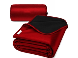 Tapete De Camping, Tapete De Piquenique Leve E Impermeável Para Uso Externobolsa De Veludo Preta Vermelha 240g (versão Com Cordão) - 200*140cm